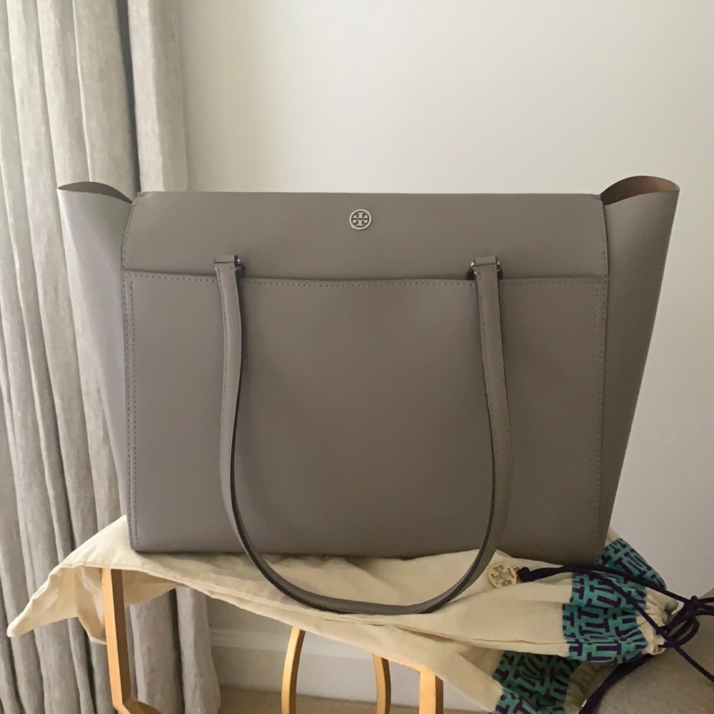 Tory Burch leather Tote Gray - Excellent Condition